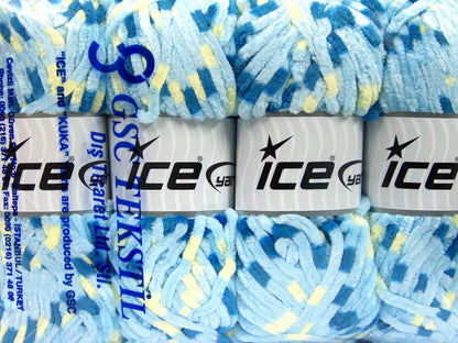 Chenille Baby Colors Blue Shades, Yellow Sku:fnt2-53133