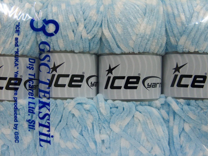 Chenille Baby Colors Baby Blue, White Sku:fnt2-53693