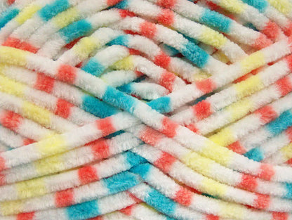 Chenille Baby Colors Salmon, Turquoise, Yellow, White Sku:fnt2-53696