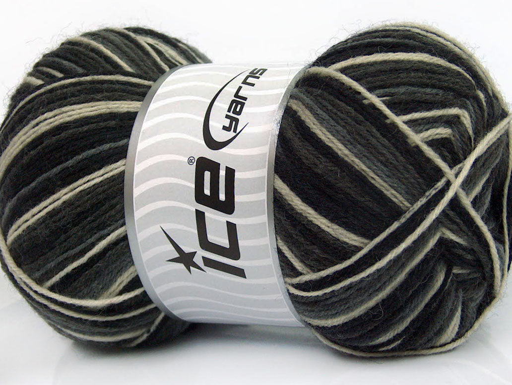 Print Sock Black, Grey, Cream fnt2-54430