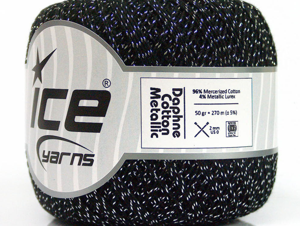 Daphne Cotton Metallic Black, Silver Sku:fnt2-56318