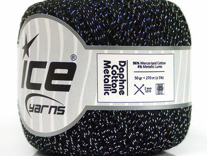 Daphne Cotton Metallic Black, Silver Sku:fnt2-56318
