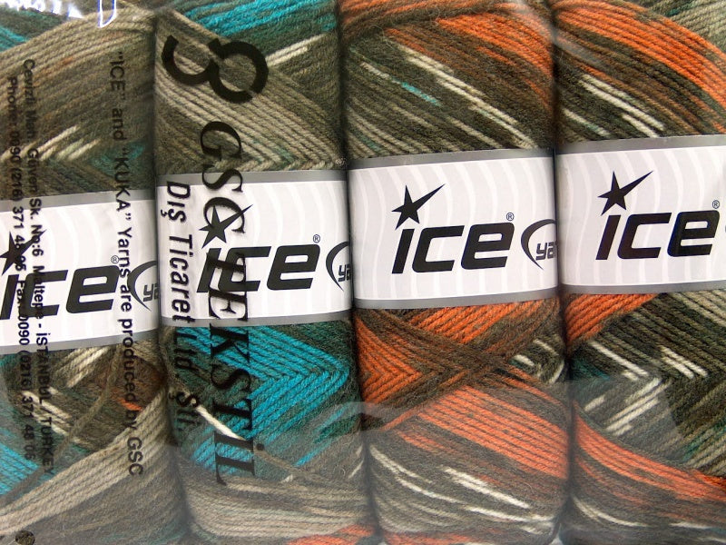Bonito Ethnic Khaki Shades, Brown, Orange, Turquoise Sku:fnt2-56447