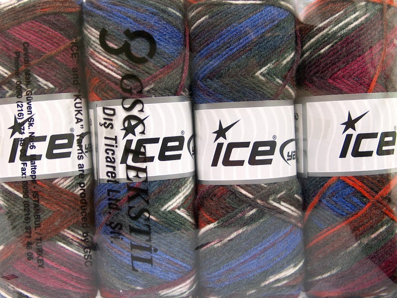 Bonito Ethnic Blue, Burgundy, Copper, Grey Shades, White Sku:fnt2-56455