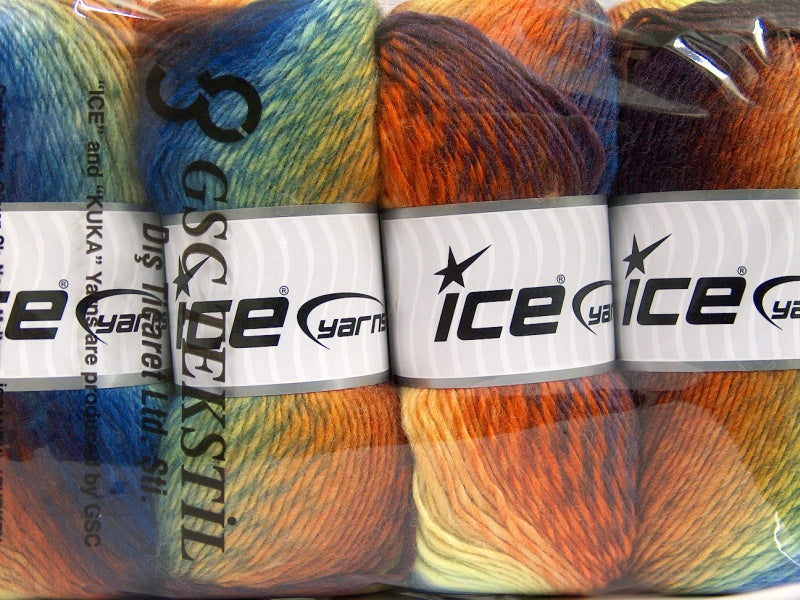Lana Bella Blue Shades, Orange, Yellow, Maroon Sku:fnt2-58149