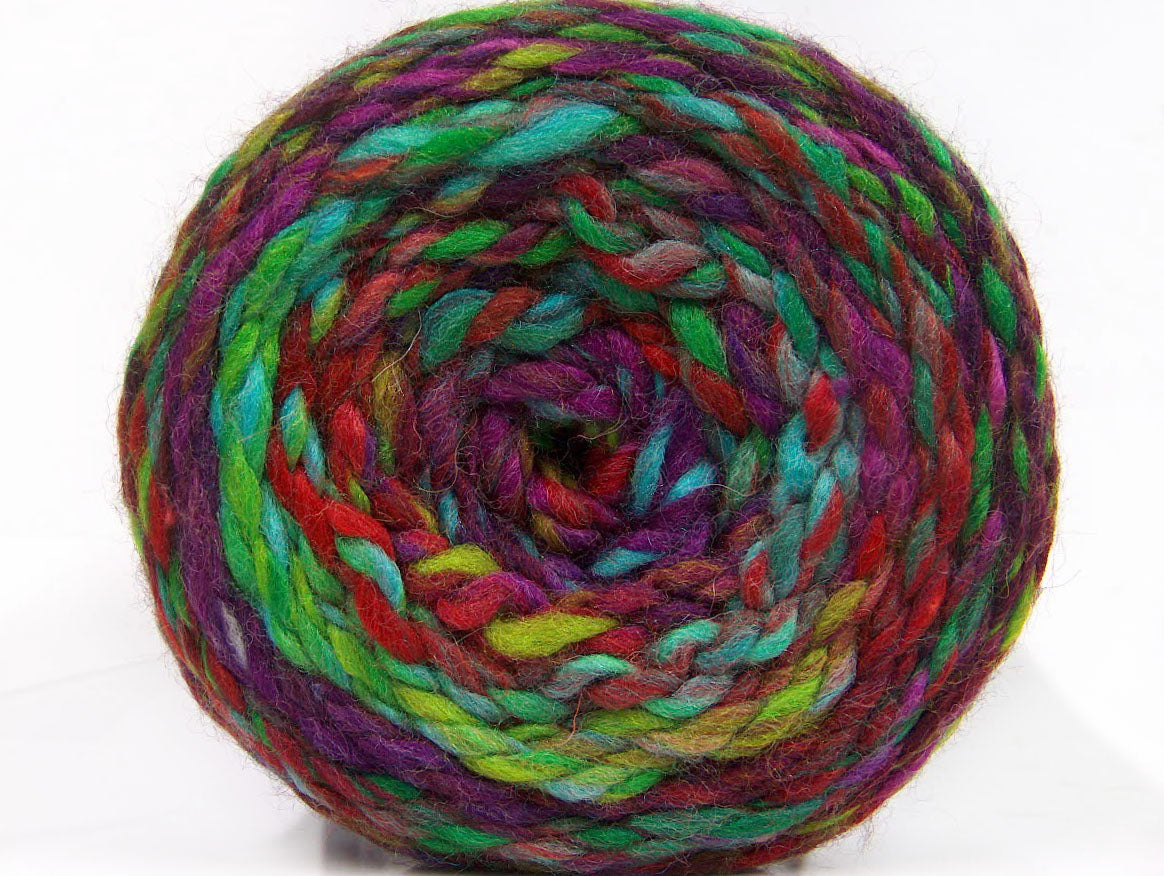 Cakes Wool Chunky Colors Green Shades, Purple, Red, Turquoise fnt2-58156