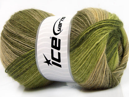 Angora Batik Green Shades, Khaki, Camel Sku:fnt2-59756