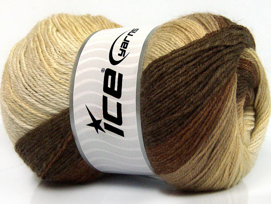 Merino Batik Brown Shades, Cream Sku:fnt2-59769