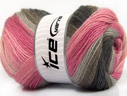 Merino Batik Pink Shades, Grey Shades, Brown Sku:fnt2-59771
