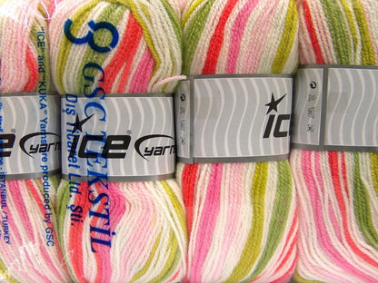 GumBall Pink Shades, Green Shades, White, Salmon Sku:fnt2-60887