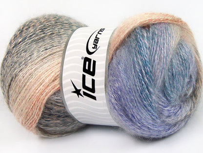 Mohair Pastel Lilac, Salmon, Blue, Cream fnt2-61003