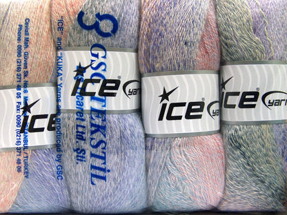 Mohair Pastel Lilac, Salmon, Blue, Cream fnt2-61003