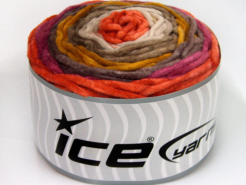 Cakes Chenille Fuchsia, Brown Shades, Gold, Beige, Orange Sku:fnt2-61159
