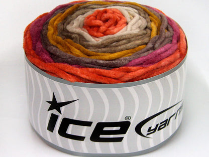 Cakes Chenille Fuchsia, Brown Shades, Gold, Beige, Orange Sku:fnt2-61159