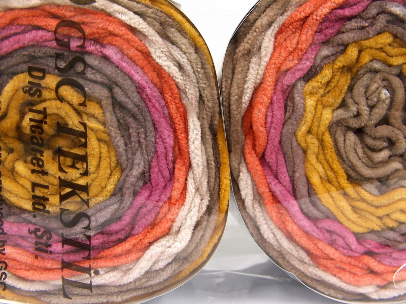 Cakes Chenille Fuchsia, Brown Shades, Gold, Beige, Orange Sku:fnt2-61159