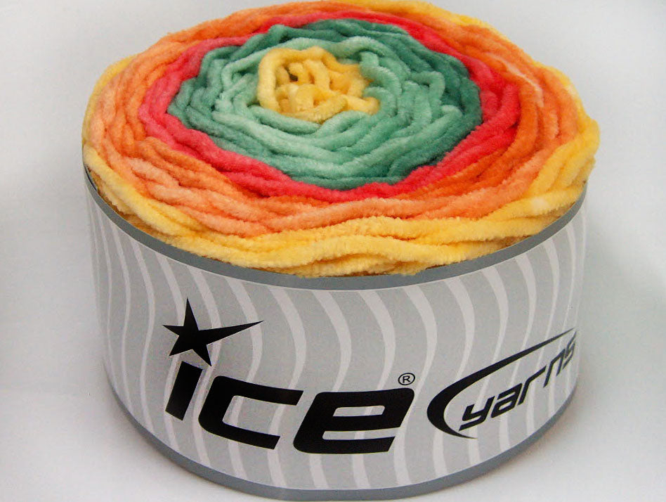 Cakes Chenille Yellow, Orange, Salmon, Green Shades Sku:fnt2-61168