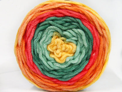 Cakes Chenille Yellow, Orange, Salmon, Green Shades Sku:fnt2-61168