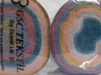 Cakes Angora Pink Shades, Lilac, Blue Shades Sku:fnt2-61242