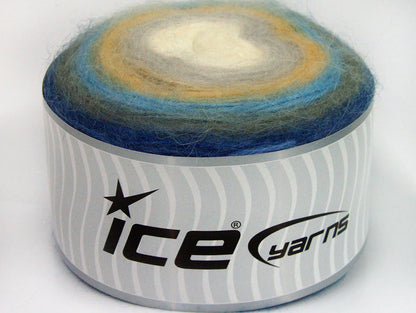 Cakes Angora Blue Shades, Khaki, Gold, Grey, White Sku:fnt2-61381