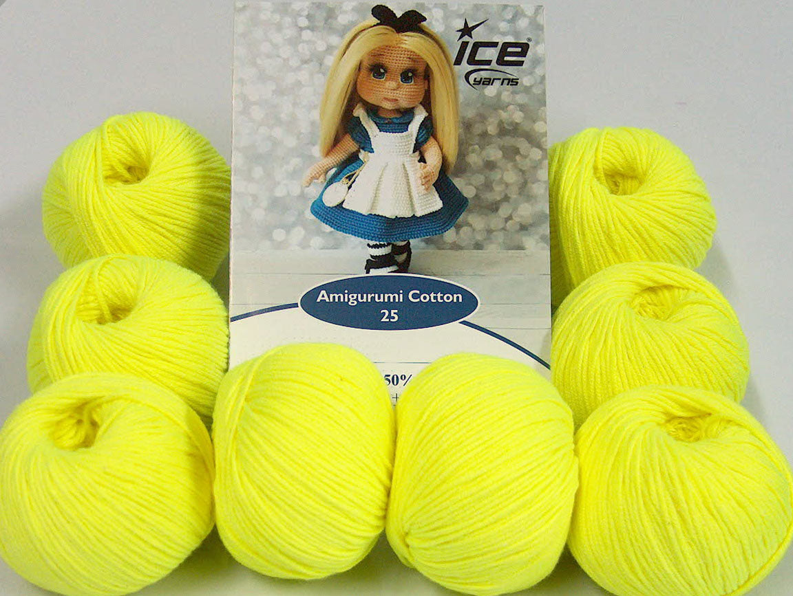 Amigurumi Cotton 25 Neon Yellow Sku:fnt2-62406
