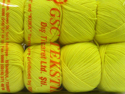 Amigurumi Cotton 25 Neon Yellow Sku:fnt2-62406