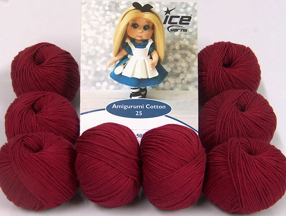 Amigurumi Cotton 25 Burgundy Sku:fnt2-62409