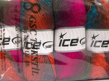 Rainbow Fuchsia, Burgundy, Dark Green, Copper, Turquoise Sku:fnt2-62908