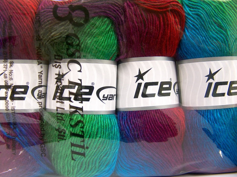 Rainbow Red, Maroon, Turquoise, Green, Purple fnt2-62909