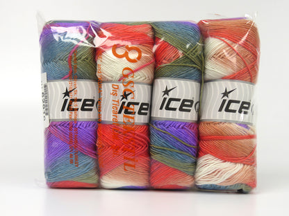 Rainbow Khaki, Turquoise, Lilac, Salmon, White fnt2-62910