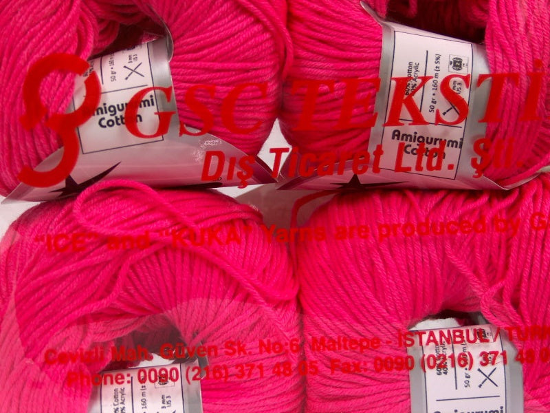 Amigurumi Cotton Neon Pink fnt2-63014