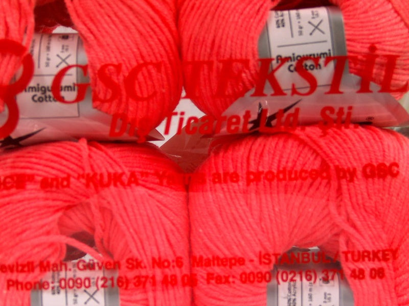 Amigurumi Cotton Neon Salmon Sku:fnt2-63015