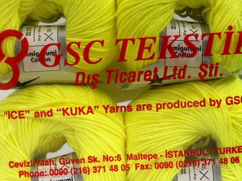 Amigurumi Cotton Neon Yellow Sku:fnt2-63016
