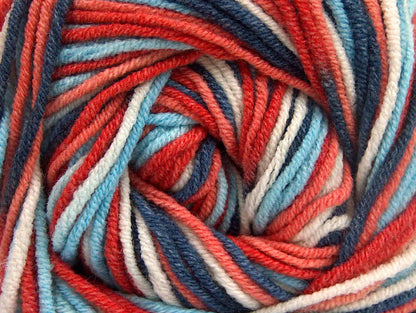 Lorena Print Blue Shades, Salmon, Red, White Sku:fnt2-63088