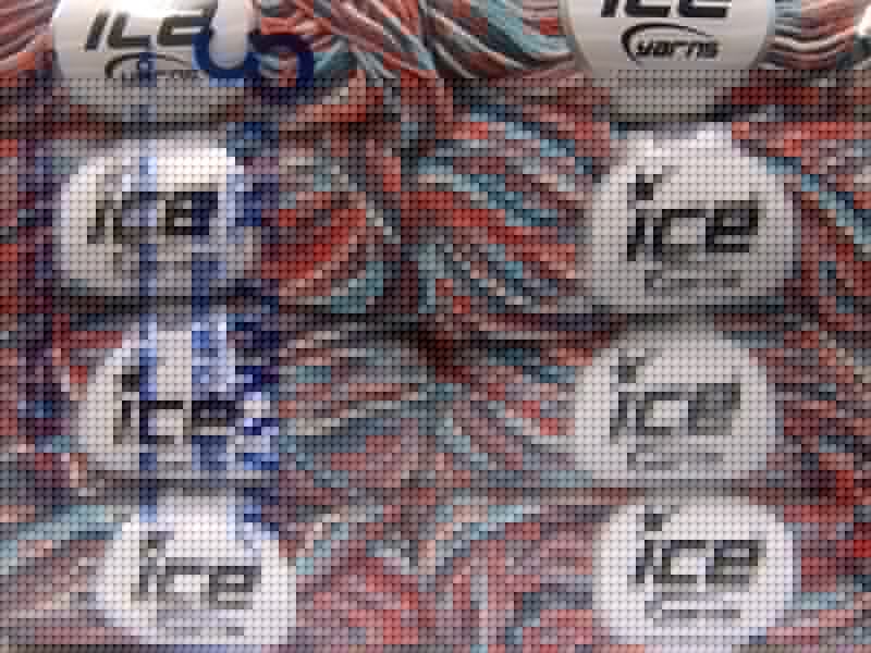 Lorena Print Blue Shades, Salmon, Red, White fnt2-63088