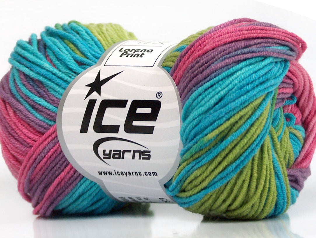 Lorena Print Pink, Lilac, Turquoise, Green Shades fnt2-63090