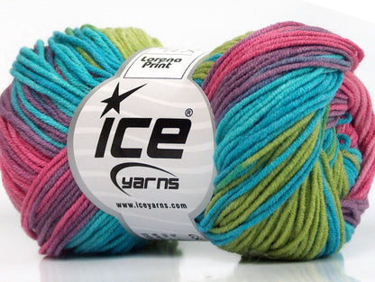 Lorena Print Pink, Lilac, Turquoise, Green Shades fnt2-63090
