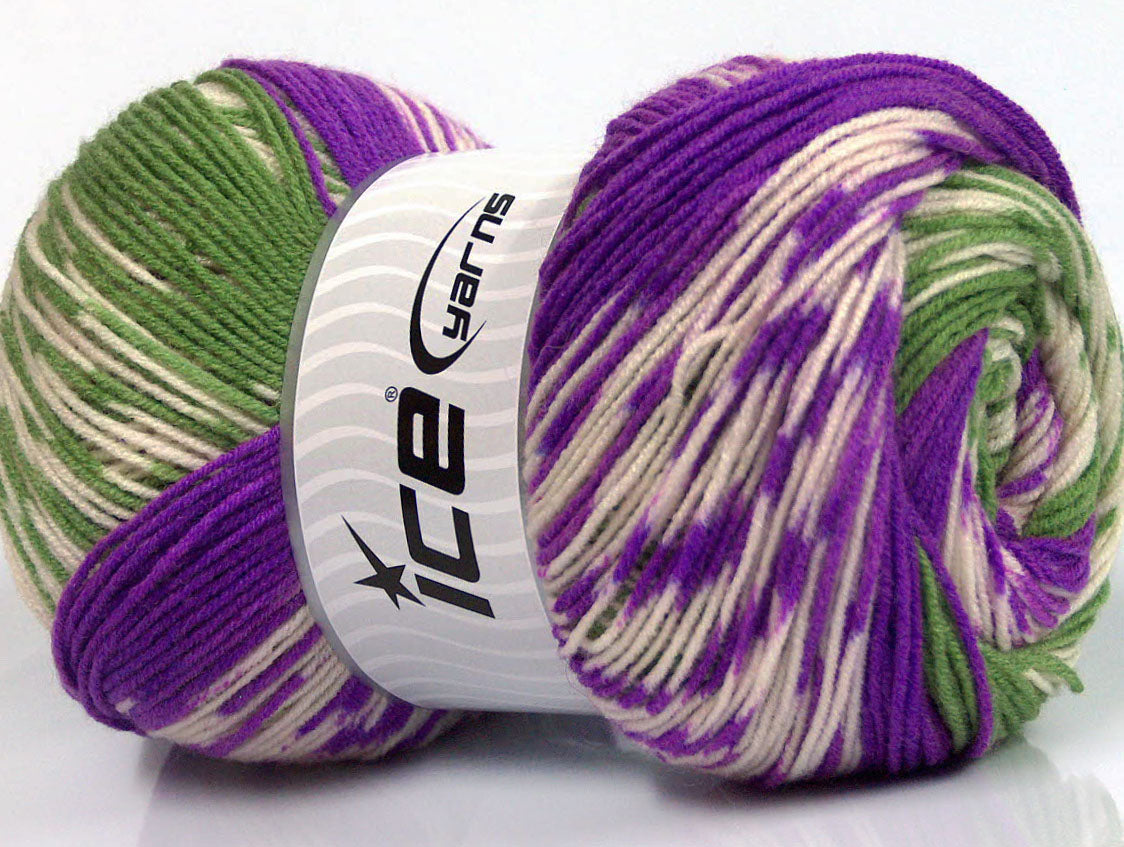 Jacquard Wool Purple, Green, Cream Sku:fnt2-63218