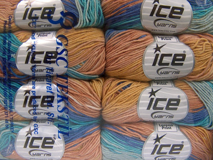 Lorena Print Turquoise, Blue Shades, Rose Brown, Cafe Latte fnt2-63394