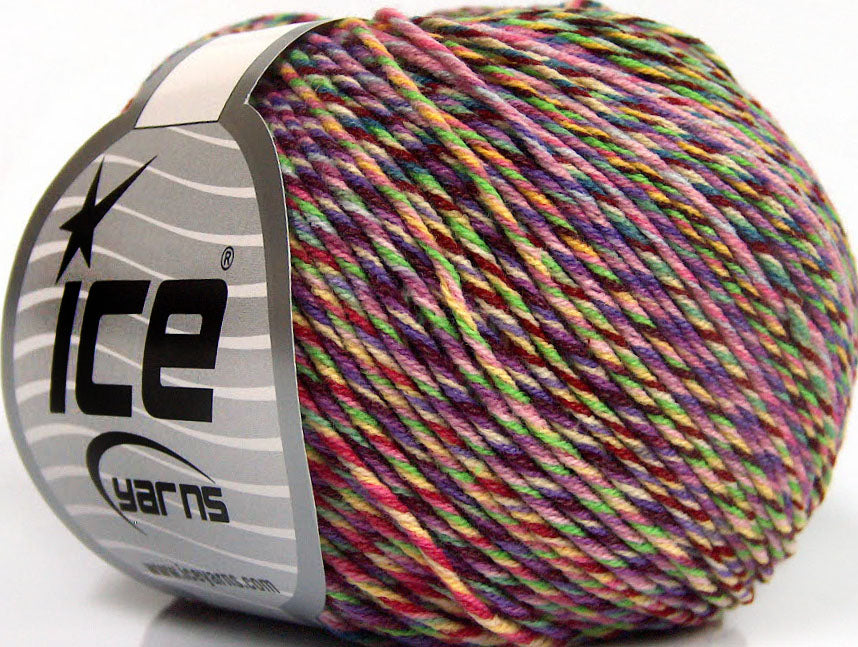 Lorena Colorful Lilac Shades, Maroon, Pink, Green fnt2-63414