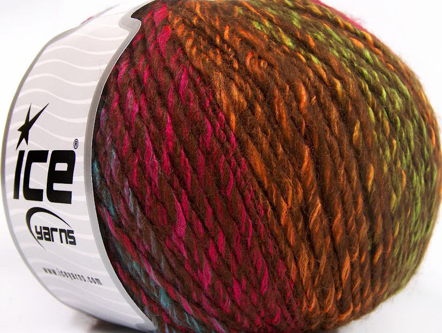 Roseto Worsted Brown, Fuchsia, Turquoise, Gold, Green fnt2-63457