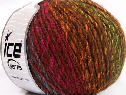 Roseto Worsted Brown, Fuchsia, Turquoise, Gold, Green fnt2-63457