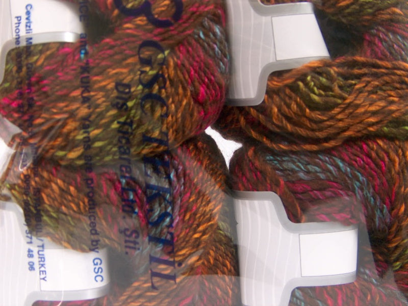 Roseto Worsted Brown, Fuchsia, Turquoise, Gold, Green fnt2-63457