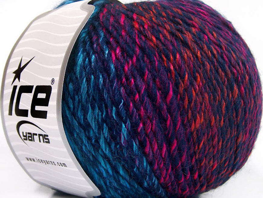 Roseto Worsted Navy, Turquoise, Pink, Orange fnt2-63459