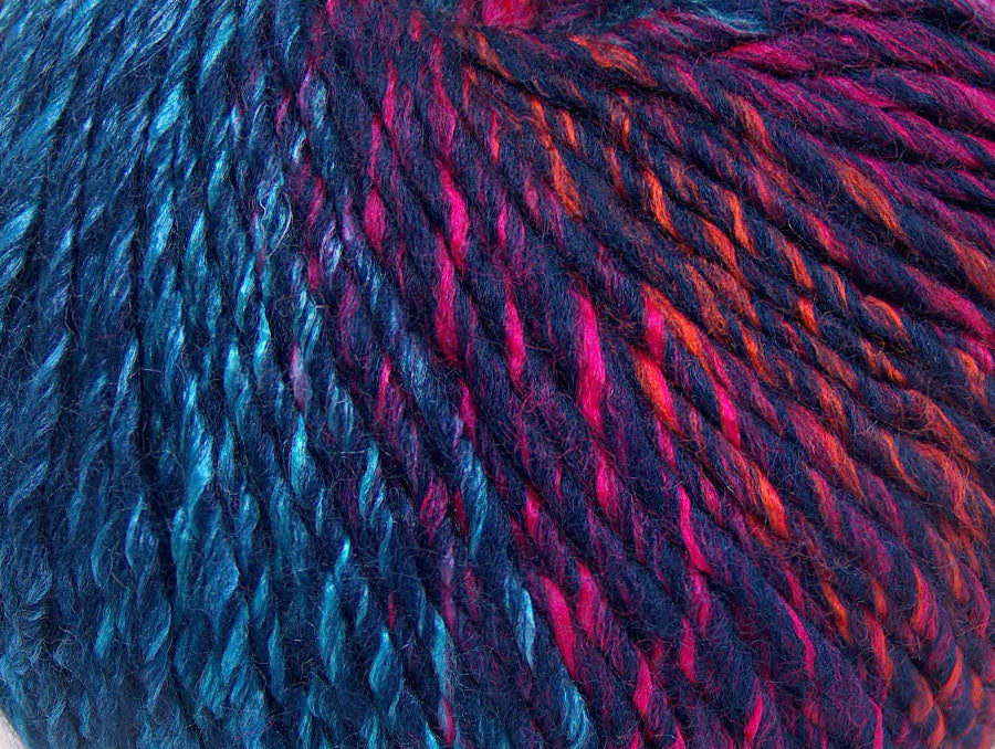 Roseto Worsted Navy, Turquoise, Pink, Orange fnt2-63459