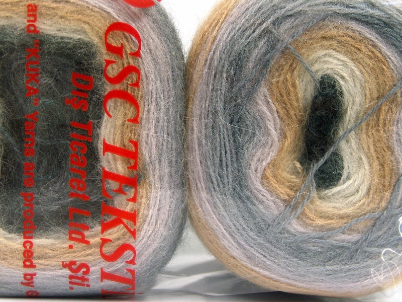 Cakes Mohair Light Brown, Grey Shades, Cream fnt2-63713