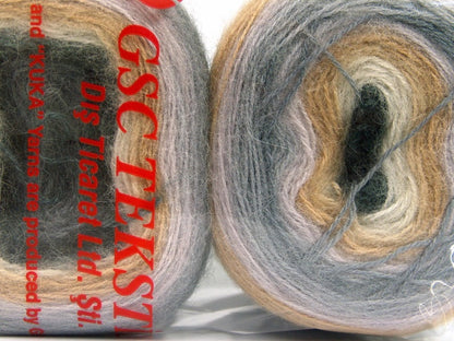 Cakes Mohair Light Brown, Grey Shades, Cream fnt2-63713