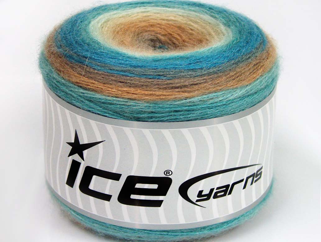 Cakes Mohair Turquoise, Cream, Camel, Brown fnt2-63714