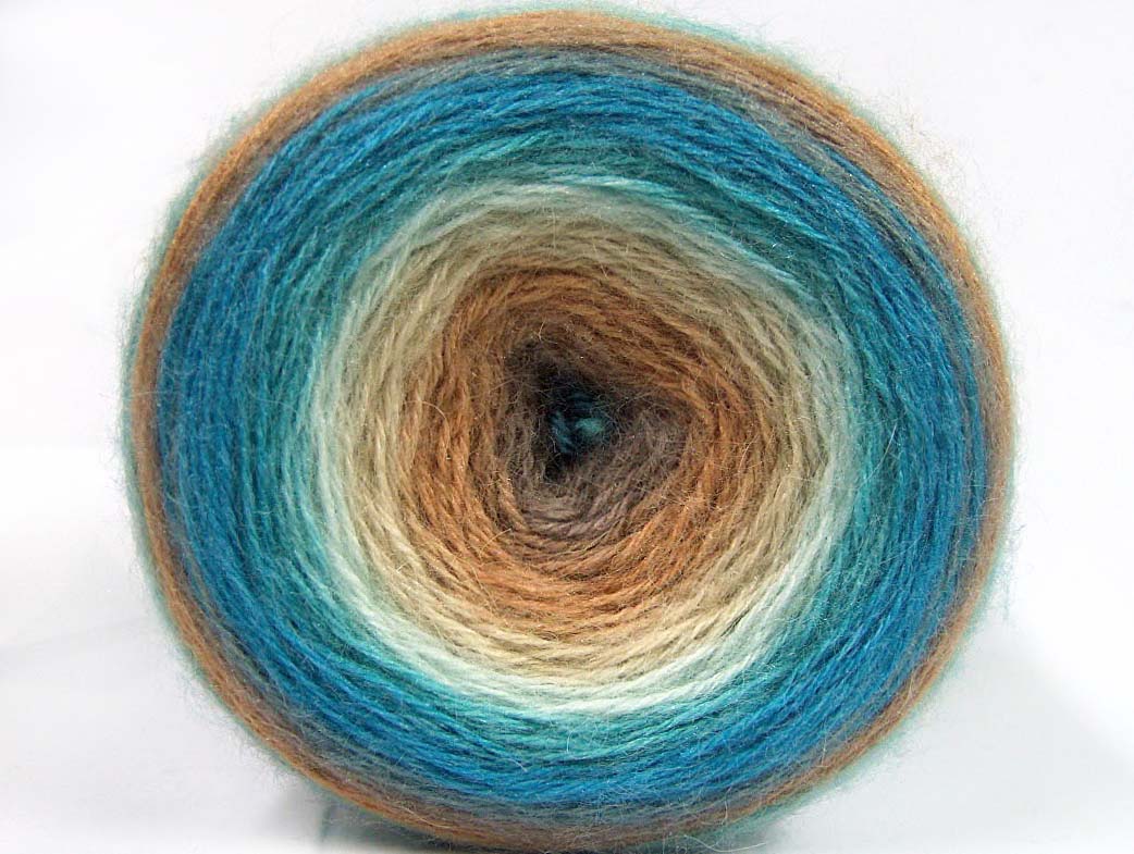 Cakes Mohair Turquoise, Cream, Camel, Brown fnt2-63714