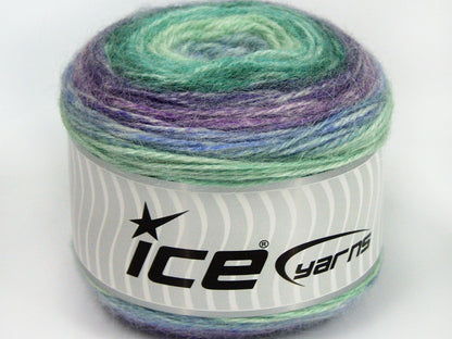 Ice Yarns Cakes Alpaca – Lilac Shades, Green Shades – 25% Alpaca, 25% Wool, 50% Premium Acrylic