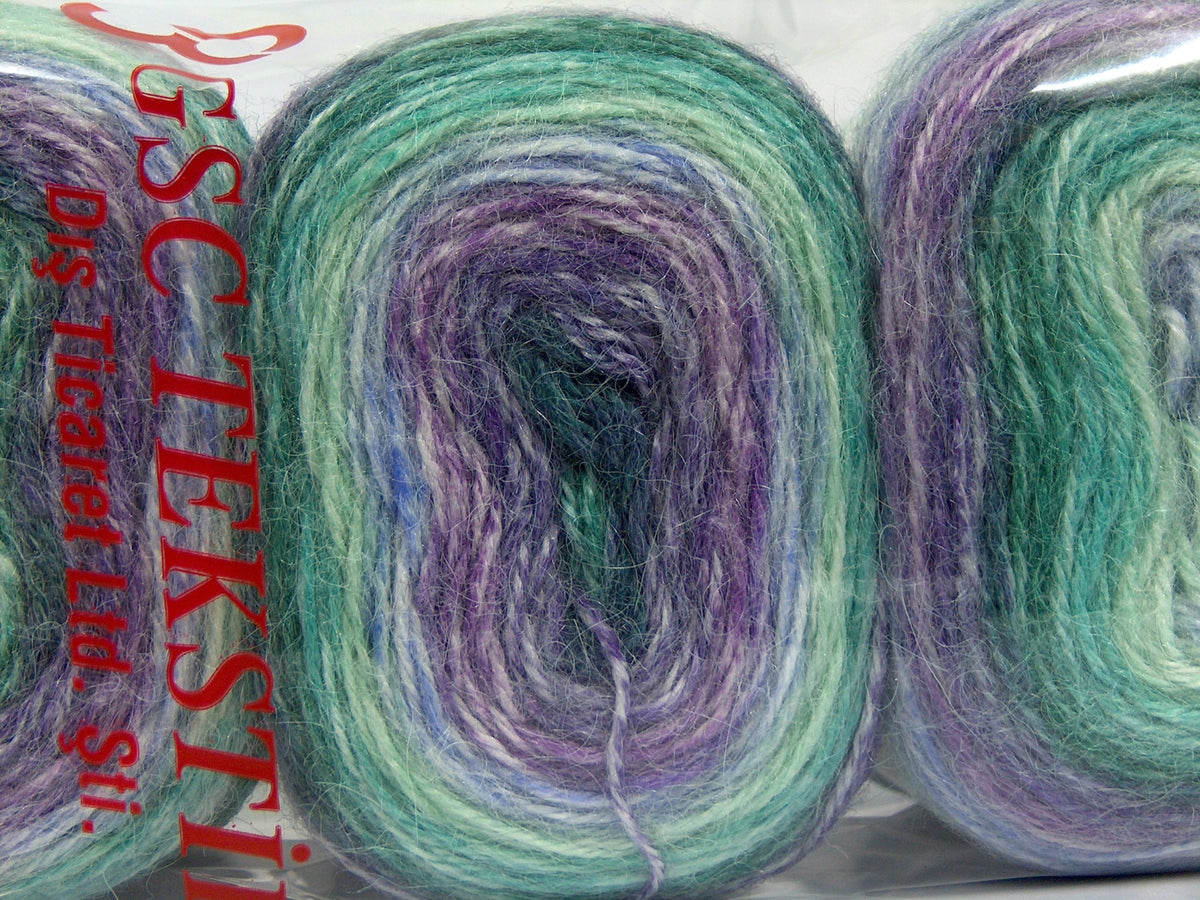 Ice Yarns Cakes Alpaca – Lilac Shades, Green Shades – 25% Alpaca, 25% Wool, 50% Premium Acrylic